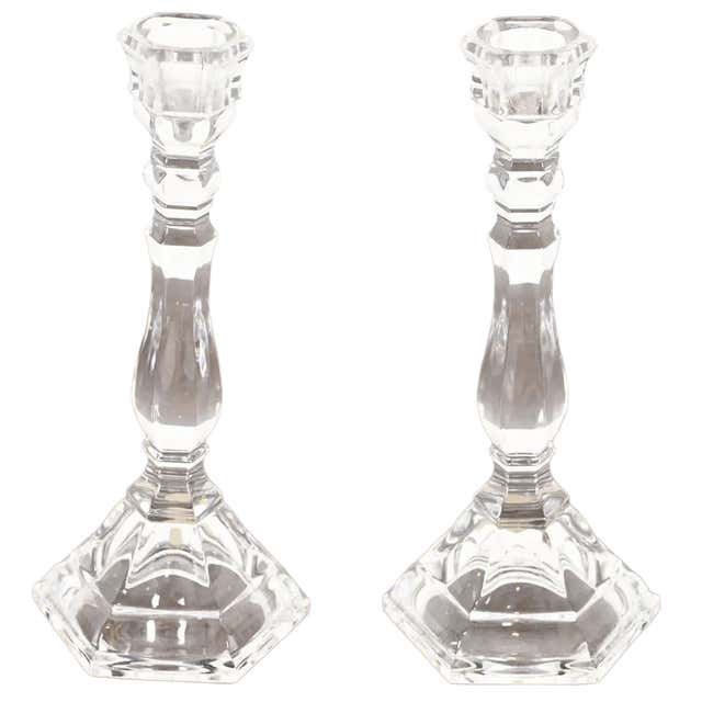 Kosta Boda Vintage Crystal Candle Holders, Mid-Century Design For Sale ...