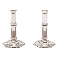 Tiffany & Co. Candelabros de cristal transparente, Pareja