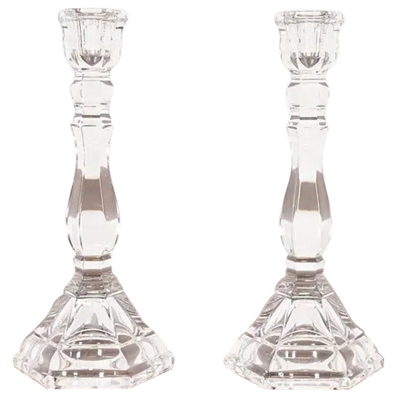 Tiffany & Co. Candelieri in cristallo trasparente, coppia