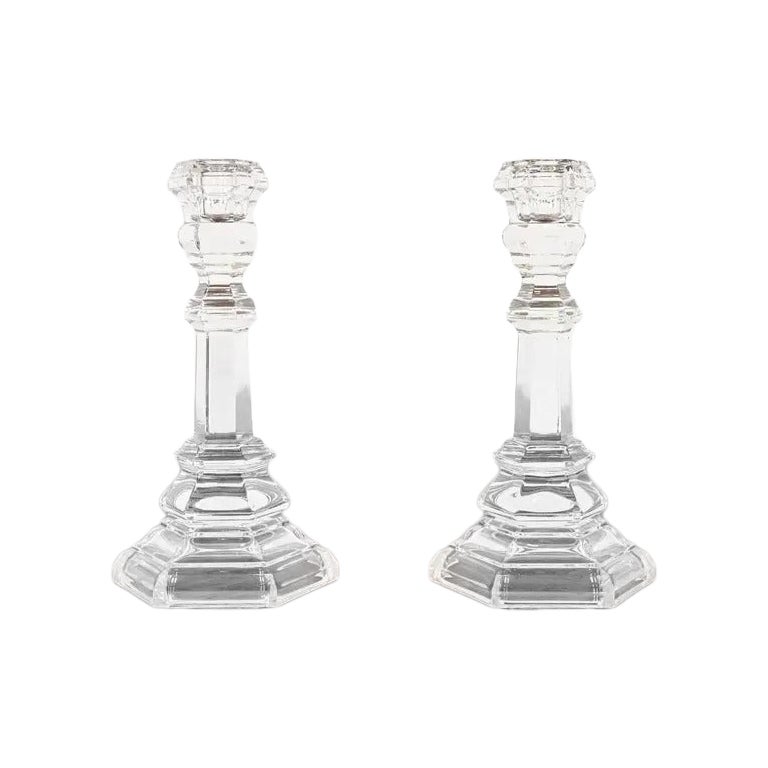 Tiffany & Co. Candelieri in cristallo trasparente, coppia
