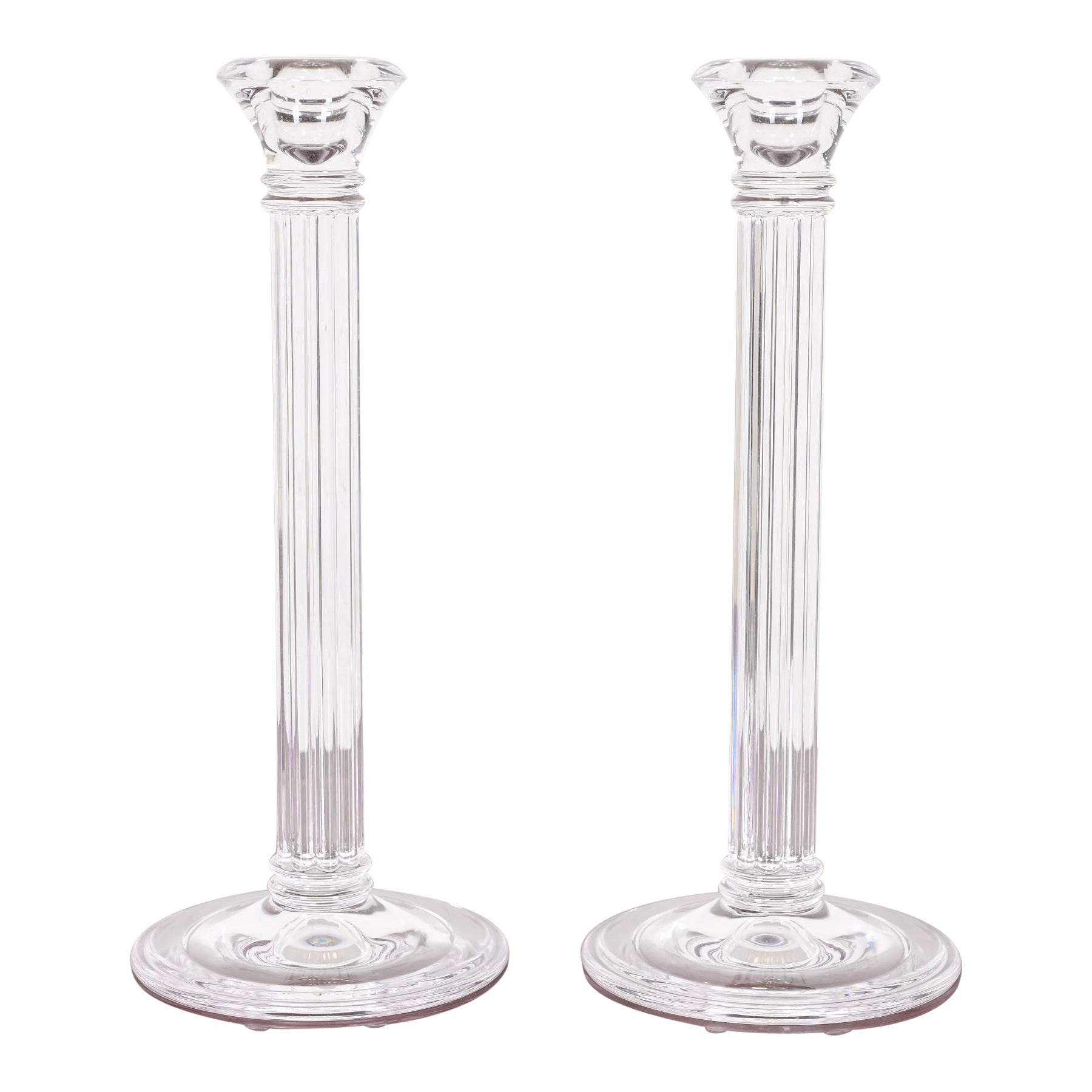 Tiffany & Co. Clear Crystal Candlesticks, Pair