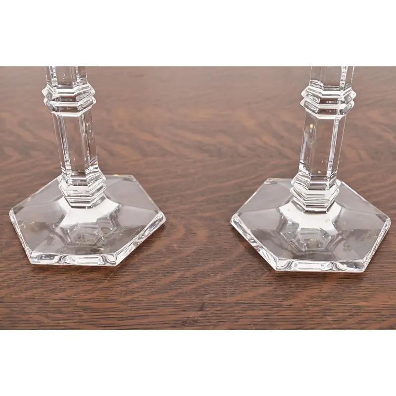Tiffany & Co. Candelieri alti in cristallo trasparente, coppia in vendita 1