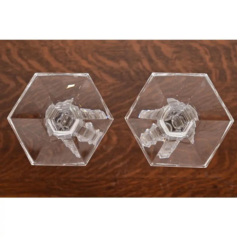 Tiffany & Co. Candelieri alti in cristallo trasparente, coppia in vendita 2