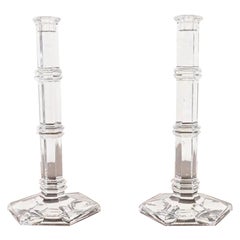 Tiffany & Co. Candelieri alti in cristallo trasparente, coppia