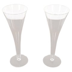 Tiffany & Co. Trompeten-Champagnerflöten aus klarem Kristall, Paar