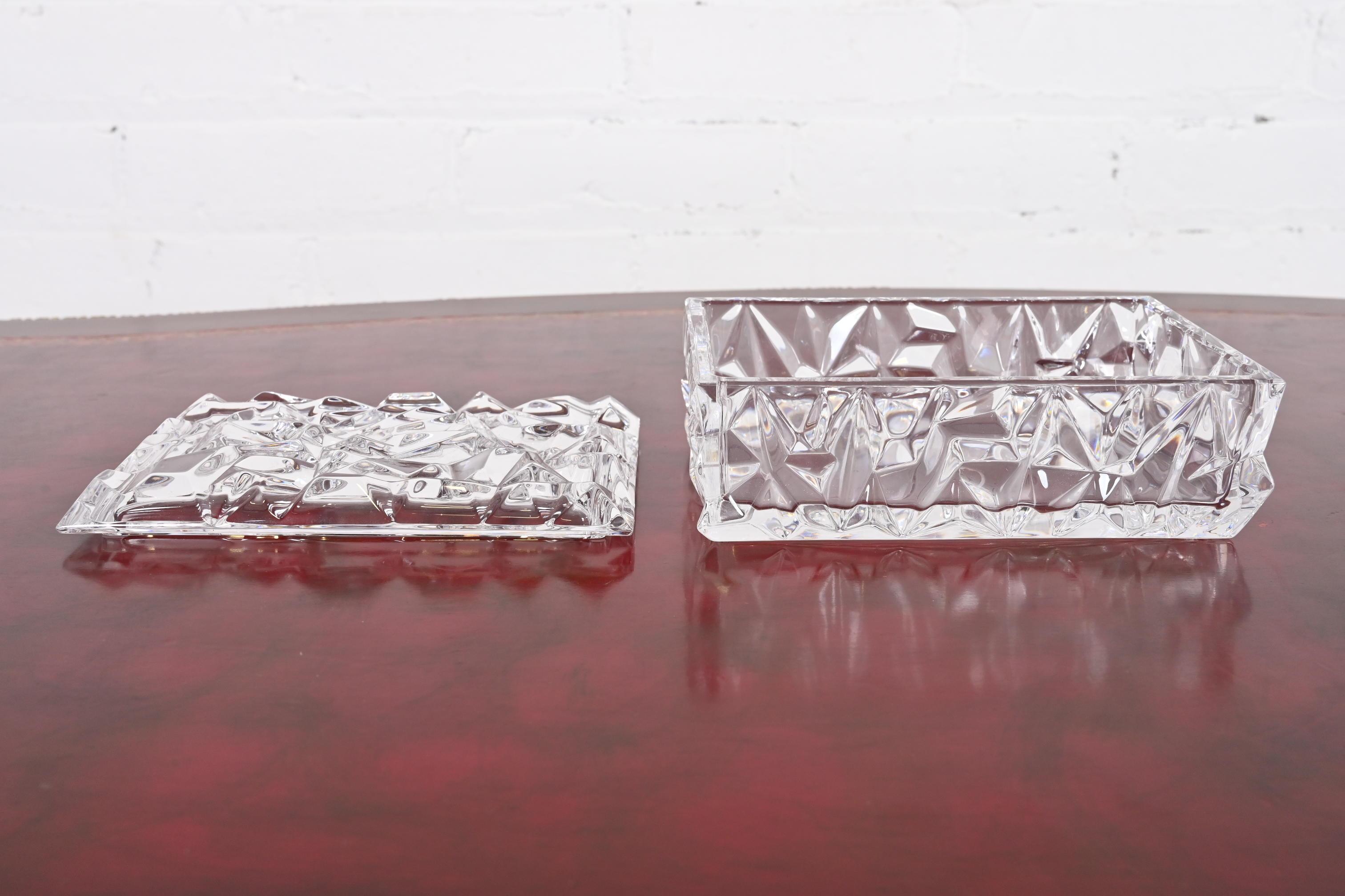 Tiffany & Co. Clear Faceted Crystal Dresser Box For Sale 5