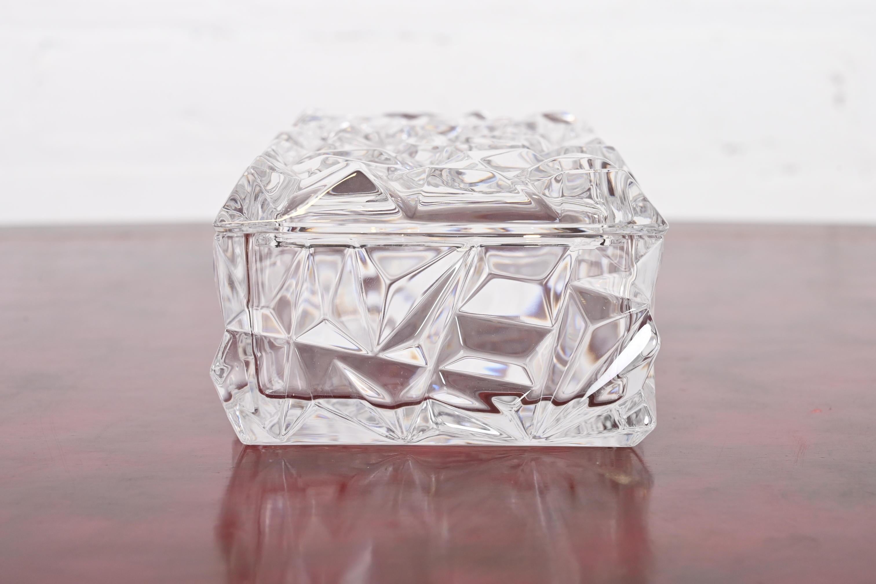 Tiffany & Co. Clear Faceted Crystal Dresser Box For Sale 6