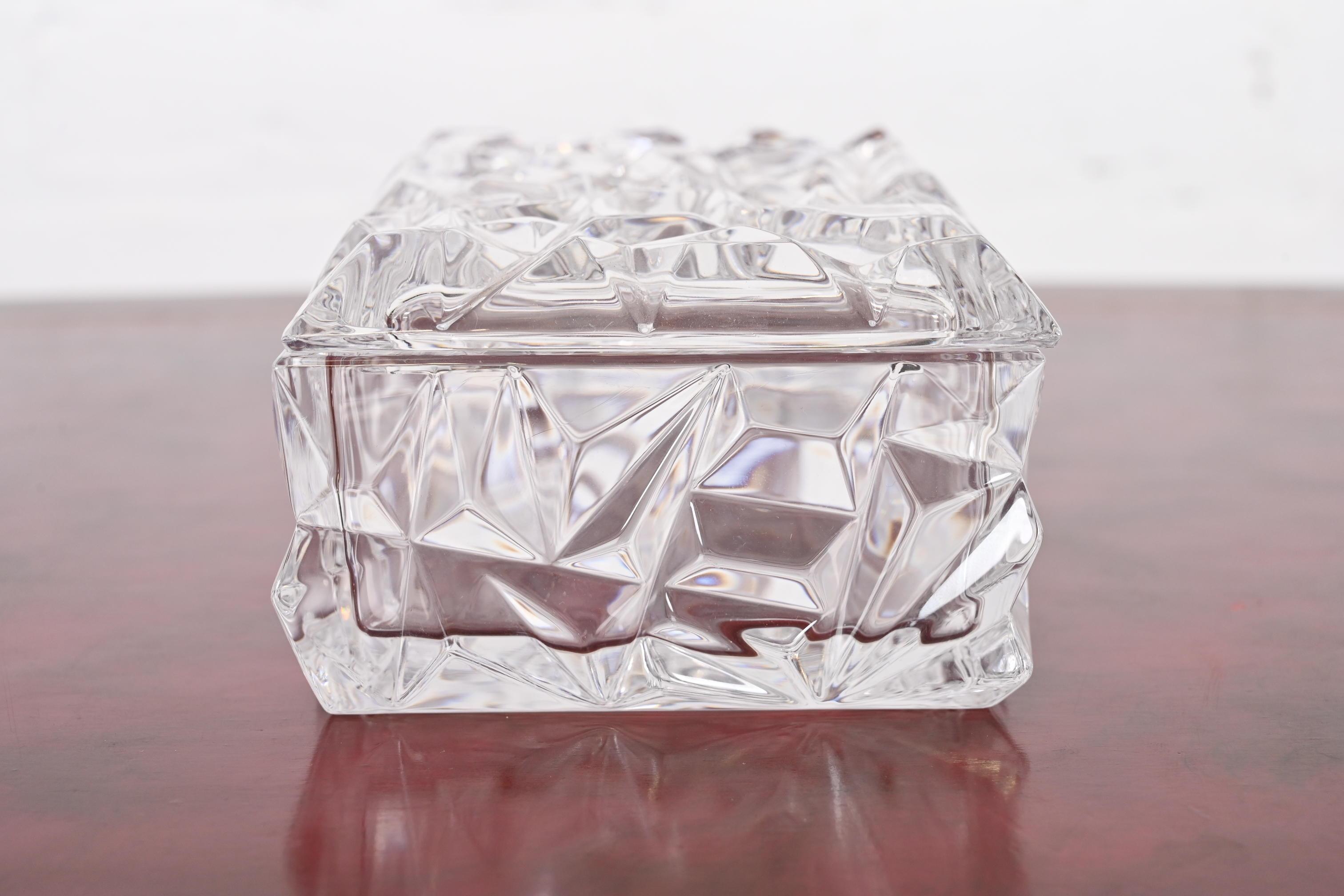 Tiffany & Co. Clear Faceted Crystal Dresser Box For Sale 8