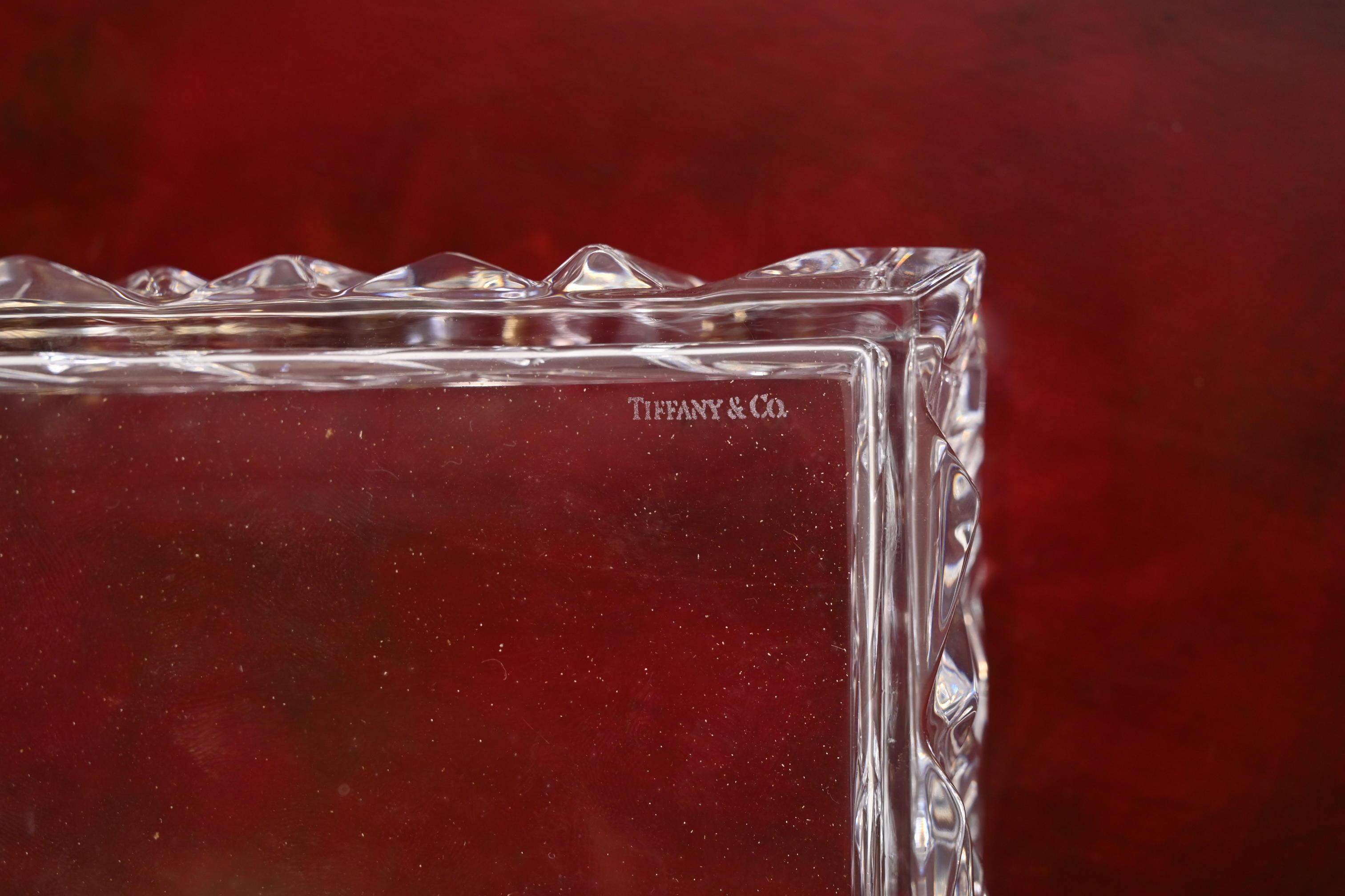 Tiffany & Co. Boîte de rangement en cristal clair facetté en vente 10