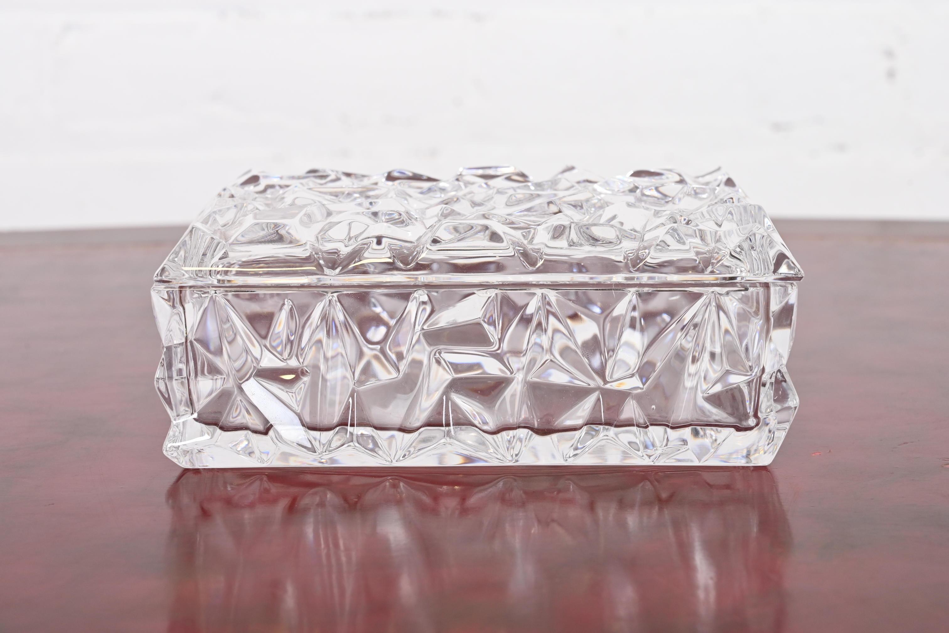 20th Century Tiffany & Co. Clear Faceted Crystal Dresser Box For Sale