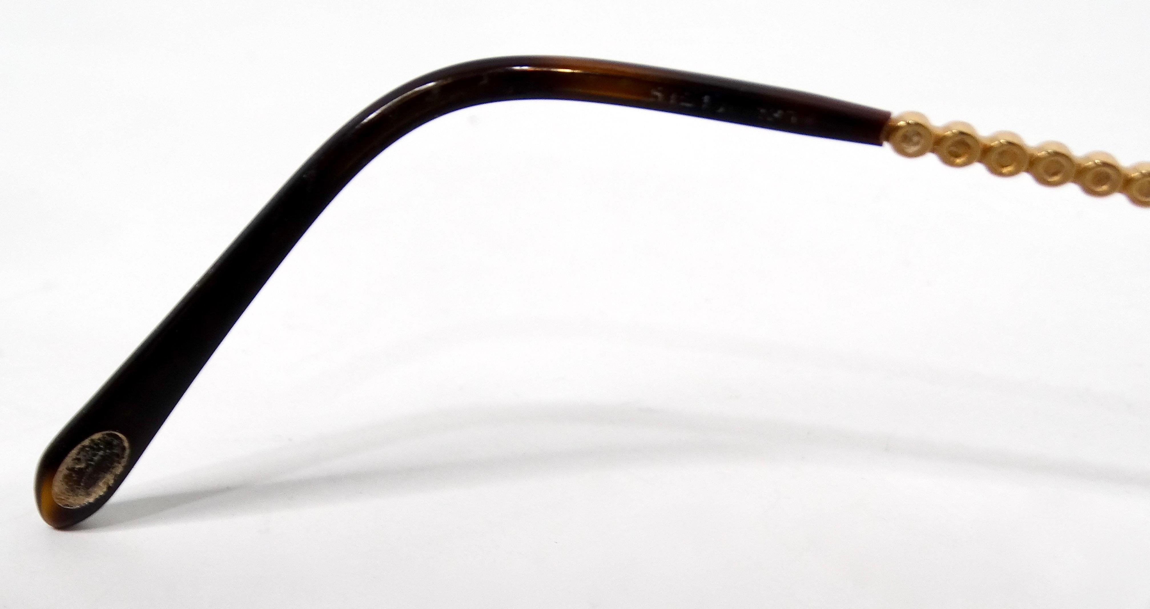 Tiffany & Co. Clear Gold Plated Rimless Eyeglasses With Crystal Details For Sale 2