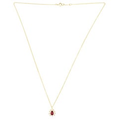 Tiffany & Co. Cluster Pendant Necklace 18 Karat Gold with Ruby and Diamonds