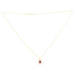 Tiffany & Co. Cluster Pendant Necklace 18 Karat Yellow Gold with Ruby and Diam