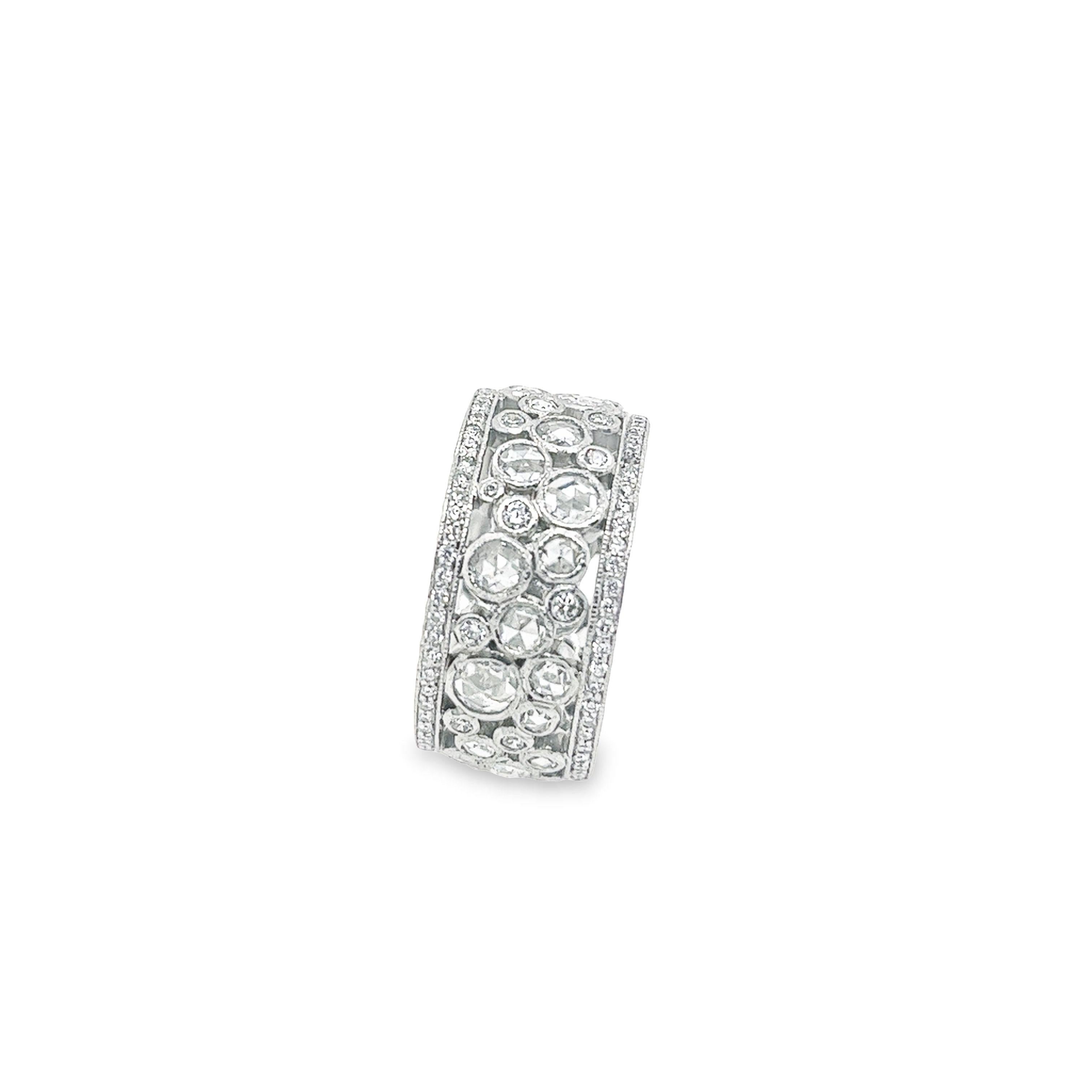 Modern Tiffany & Co Cobblestone 2.10ct Diamond Band Platinum Ring Size: 6.75