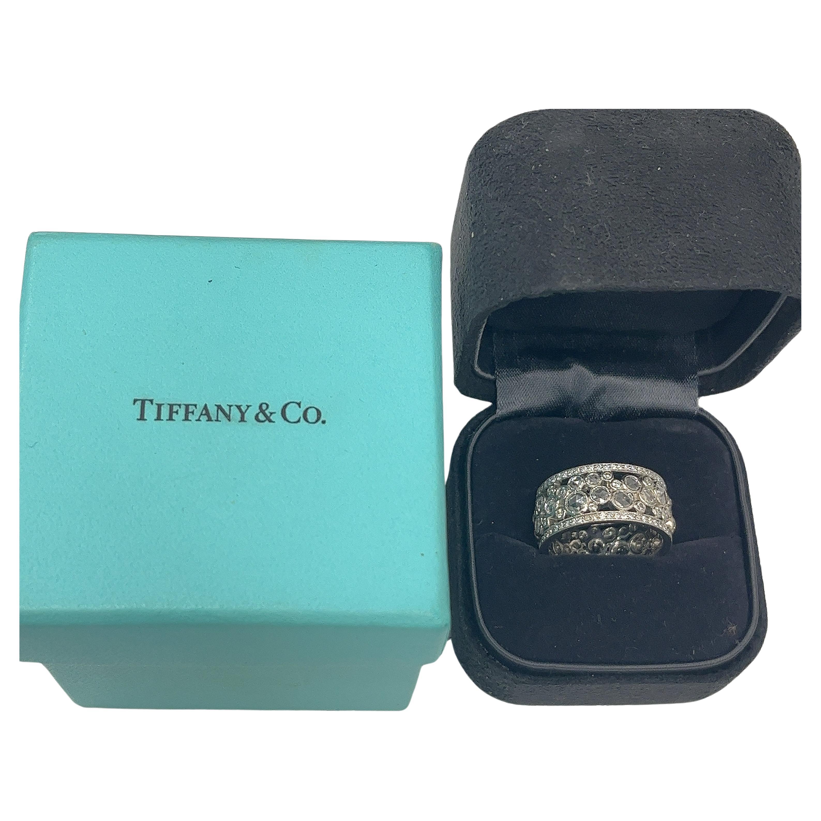 Tiffany & Co Cobblestone 2.10ct Diamond Band Platinum Ring Size: 6.75