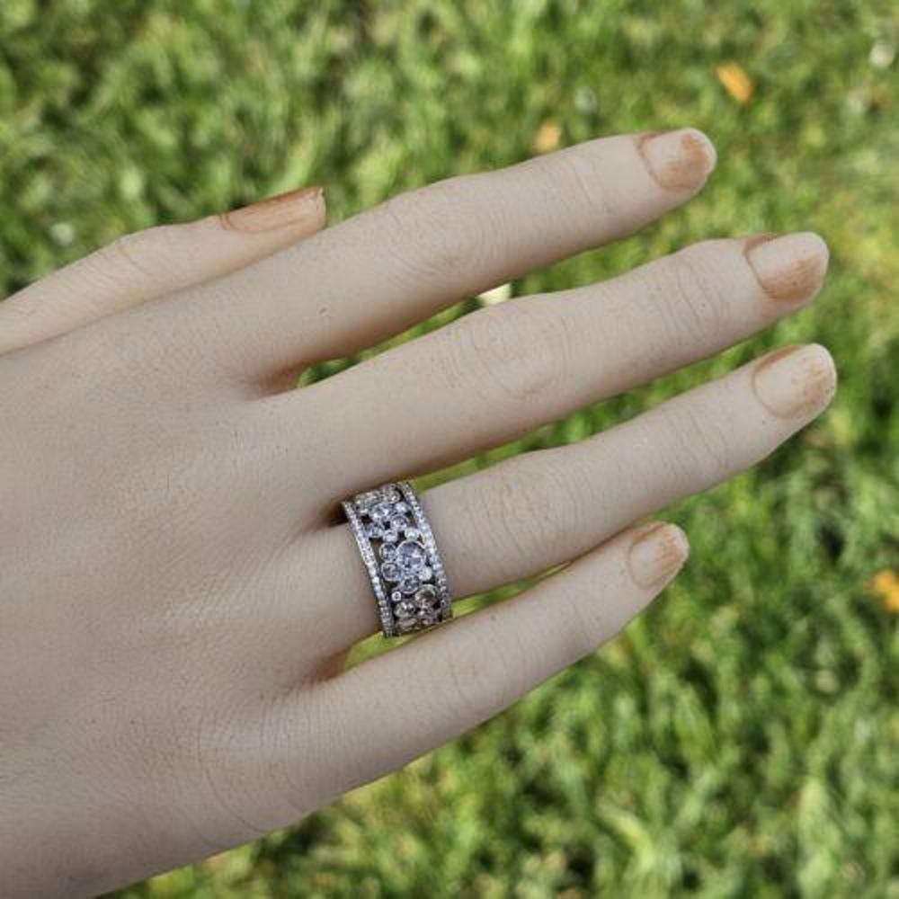 Tiffany & Co. Cobblestone Band Ring Platinum Sz 5.5 Rose Cuts Box 14500 For Sale 1
