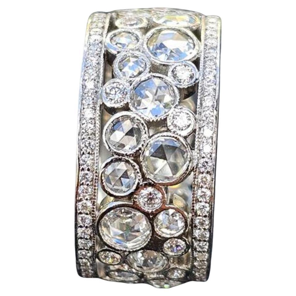 Tiffany & Co. Cobblestone Band Ring Platinum Sz 5.5 Rose Cuts Box 14500