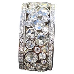 Tiffany & Co. Cobblestone Band Ring Platinum Sz 5.5 Rose Cuts Box 14500
