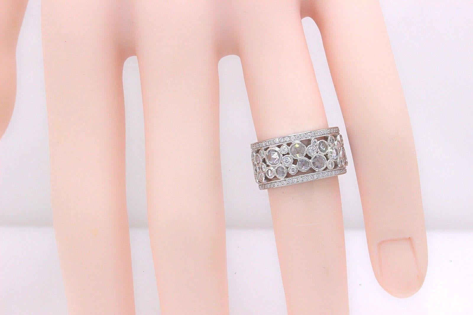 Tiffany & Co Cobblestone Band Ring Rose Cuts & Round Diamonds 2.12 TCW Platinum 3