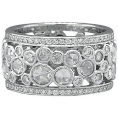 Tiffany & Co Cobblestone Band Ring Rose Cuts & Round Diamonds 2.12 TCW Platinum