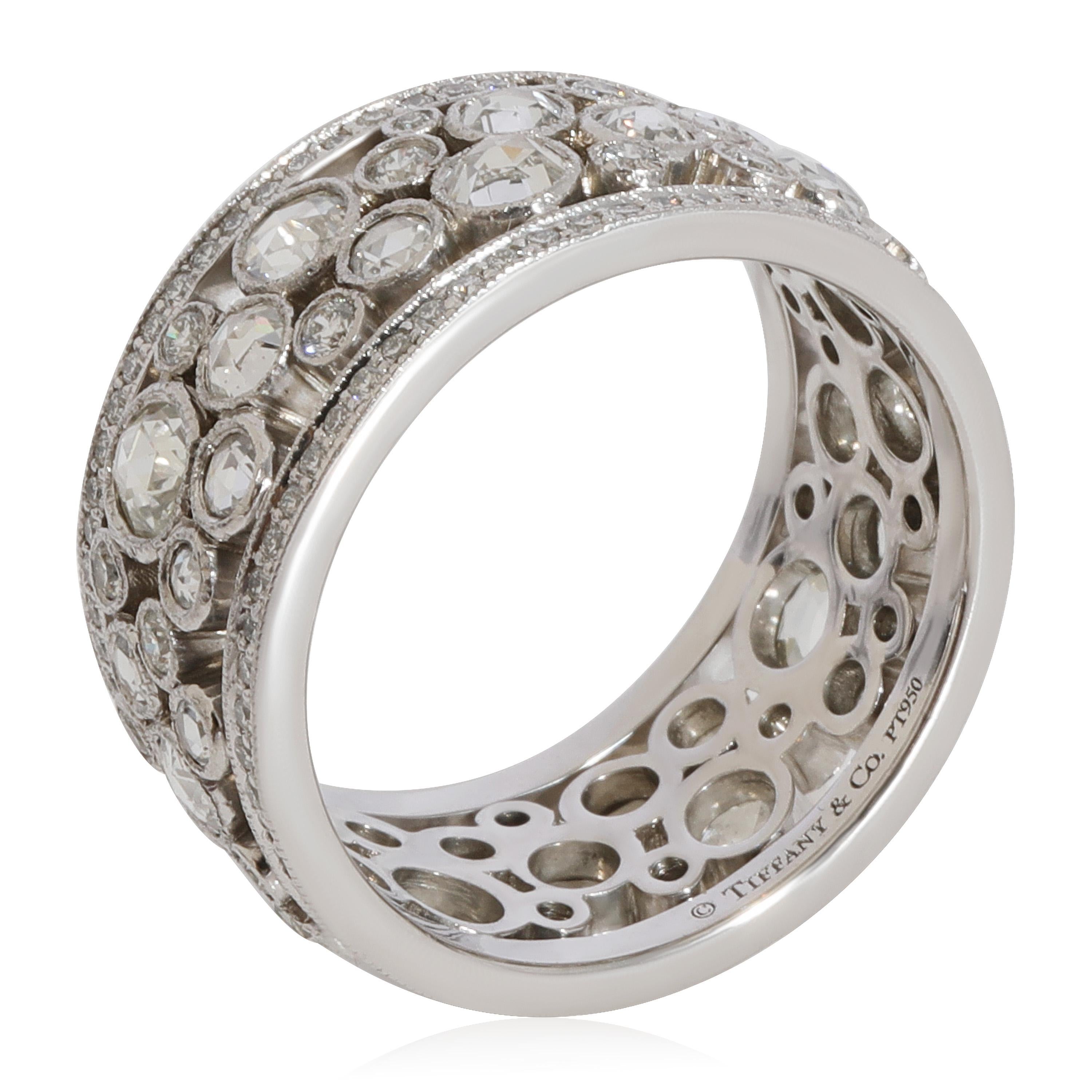 Women's or Men's Tiffany & Co. Cobblestone Diamond Band in Platinum 2.10 CTW
