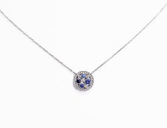 Tiffany & Co. Cobblestone Montana Sapphire and Diamond Platinum Pendant Necklace
