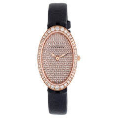 Tiffany & Co. Cocktail 2-Hand Pave Diamond Rose Gold Watch