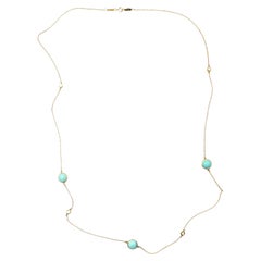 Tiffany &Co Color by the Yard Sprinkle Türkis-Diamant 750 Massivgold-Halskette