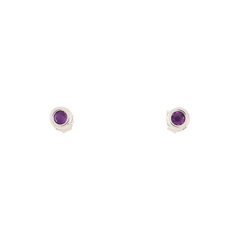 Tiffany & Co. Color by The Yard Stud Earrings Sterling Silver with Amethyst