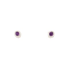 Tiffany & Co. Color by The Yard Stud Earrings Sterling Silver with Amethyst