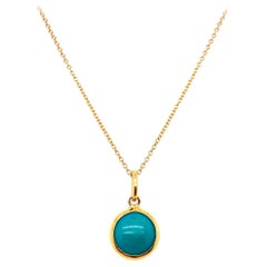 Tiffany & Co. Color by the Yard Turquoise Pendant Necklace 18 Karat Yellow Gold