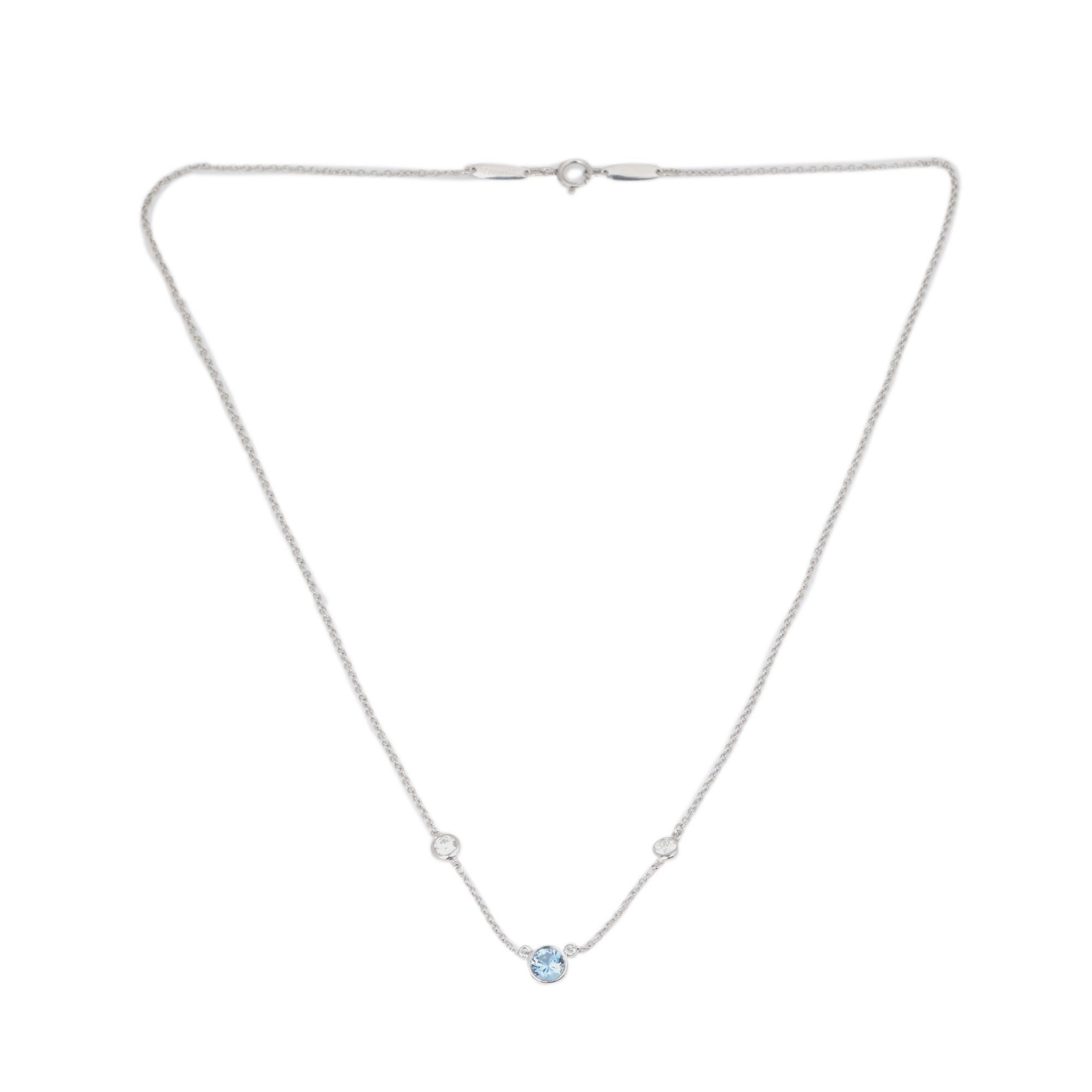 Contemporary Tiffany & Co. Colours by the Yard Aquamarine and Diamond Necklace