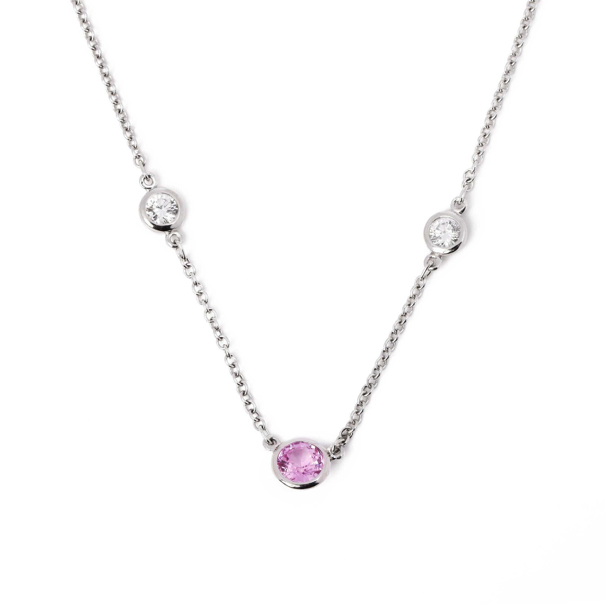Contemporary Tiffany & Co. Colours by the Yard Pink Sapphire and Diamond Necklace