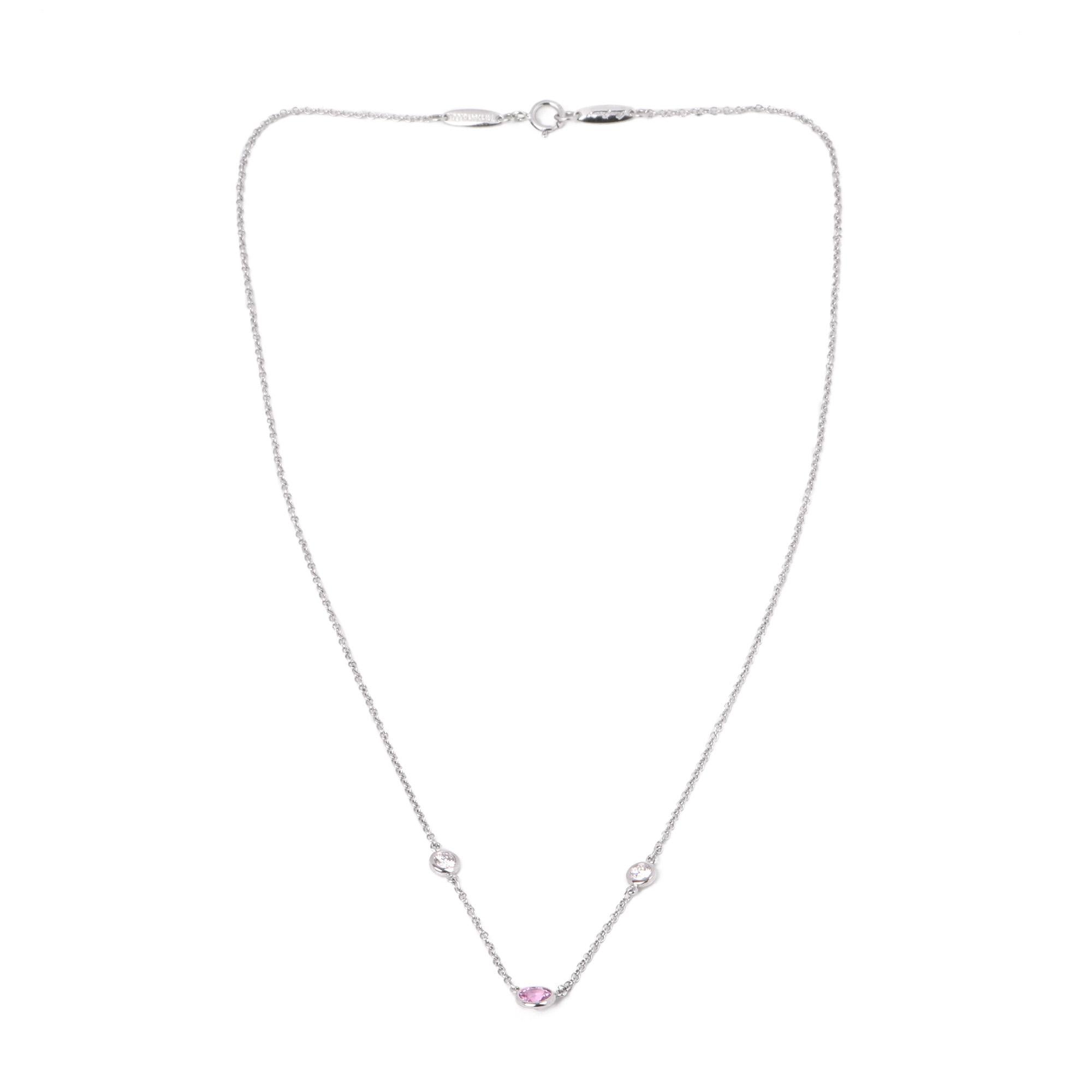 Round Cut Tiffany & Co. Colours by the Yard Pink Sapphire and Diamond Necklace