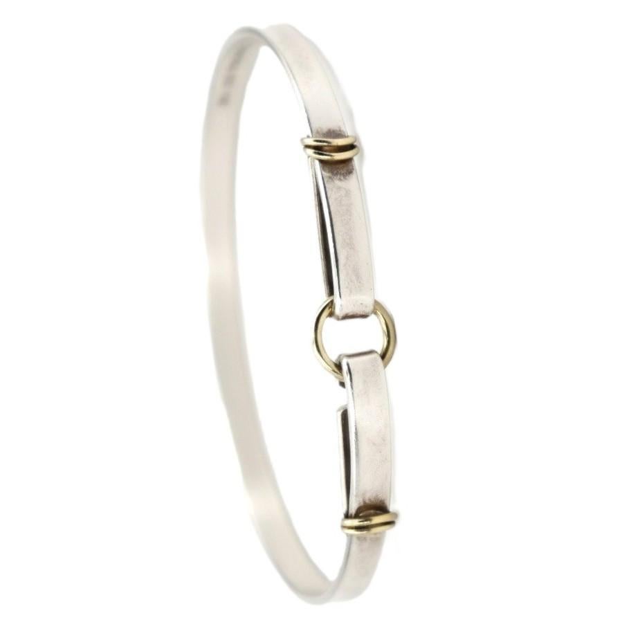 TIFFANY & CO. Bracciale con gancio combinato in oro giallo 18k e argento sterling in vendita