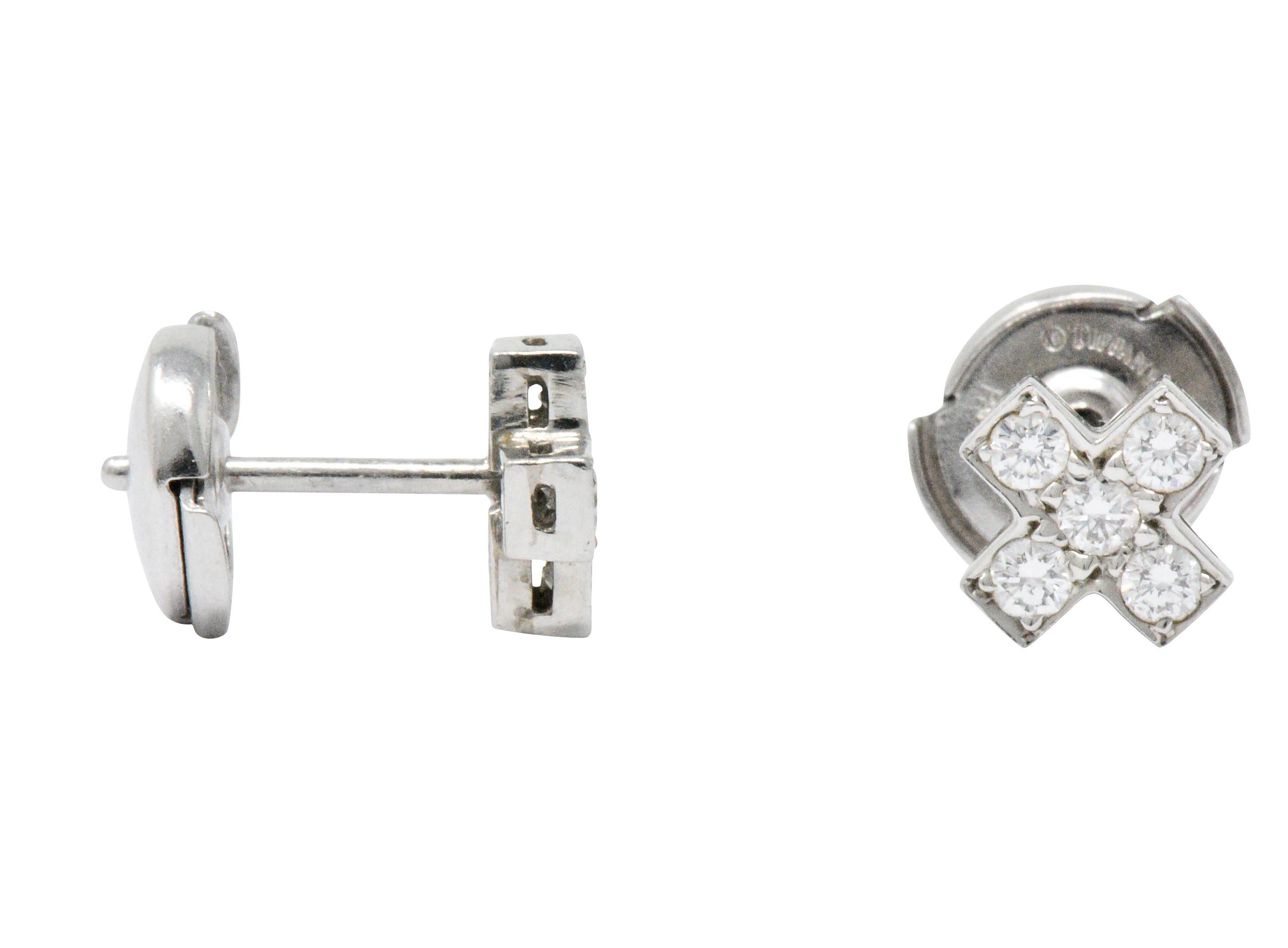 Tiffany & Co. Contemporary 0.30 Carat Diamond Platinum Cruciform Earrings In Excellent Condition In Philadelphia, PA