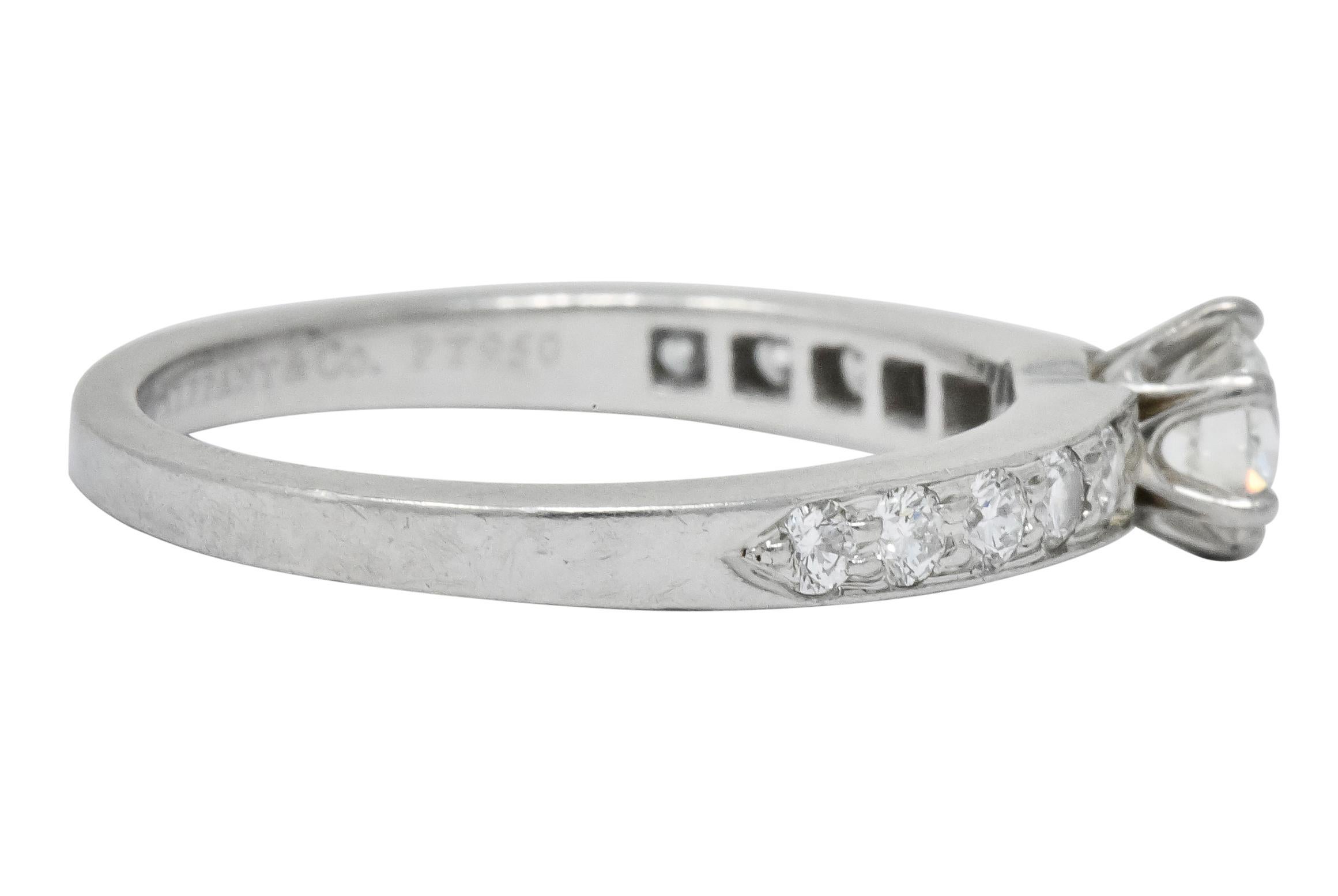 Modern Tiffany & Co. Contemporary 0.48 Carat Diamond Platinum Engagement Ring