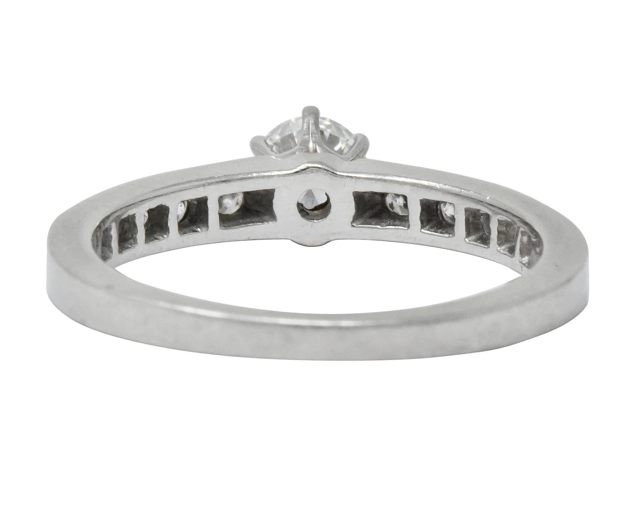 Round Cut Tiffany & Co. Contemporary 0.48 Carat Diamond Platinum Engagement Ring