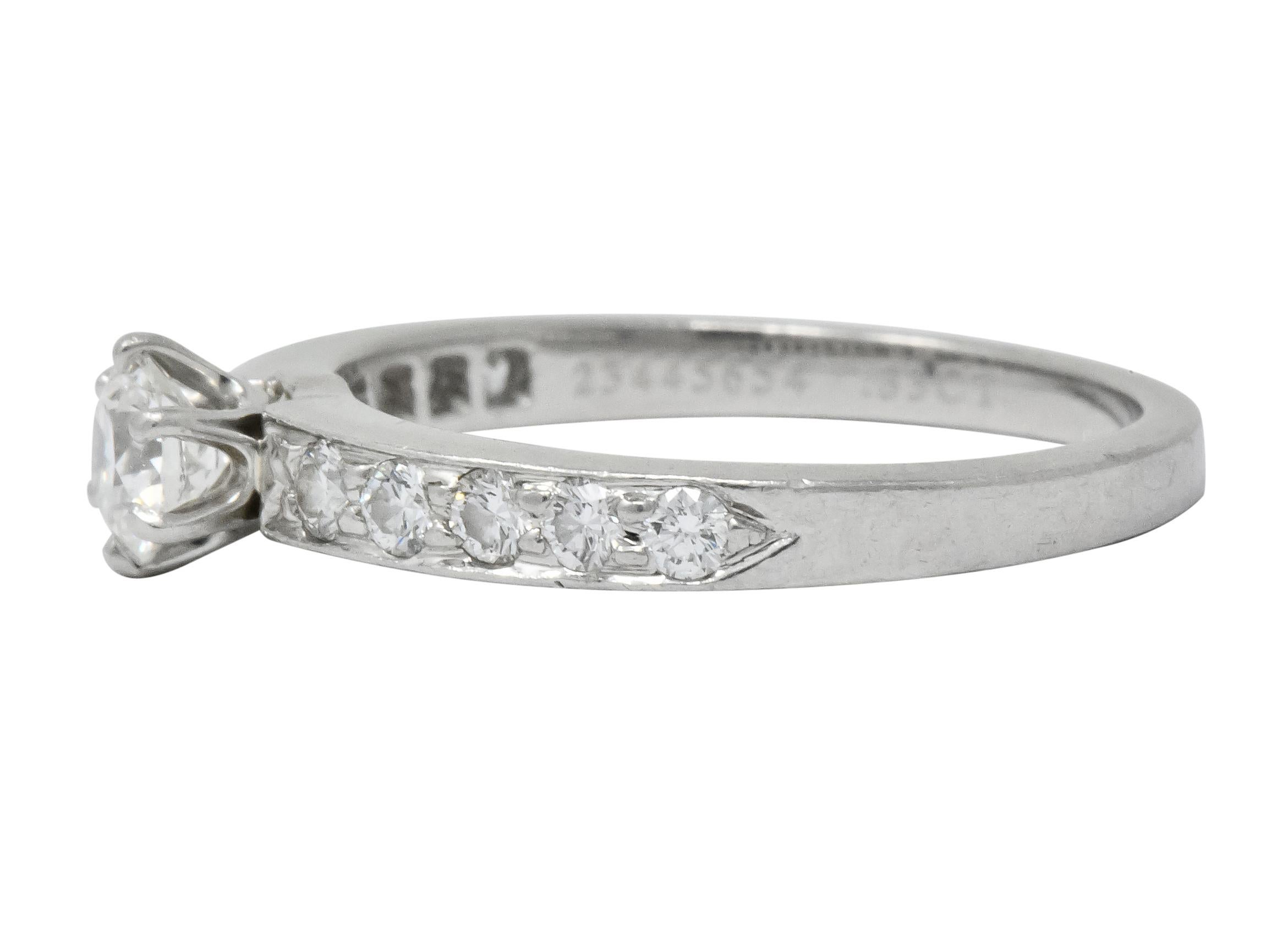 Tiffany & Co. Contemporary 0.48 Carat Diamond Platinum Engagement Ring In Excellent Condition In Philadelphia, PA
