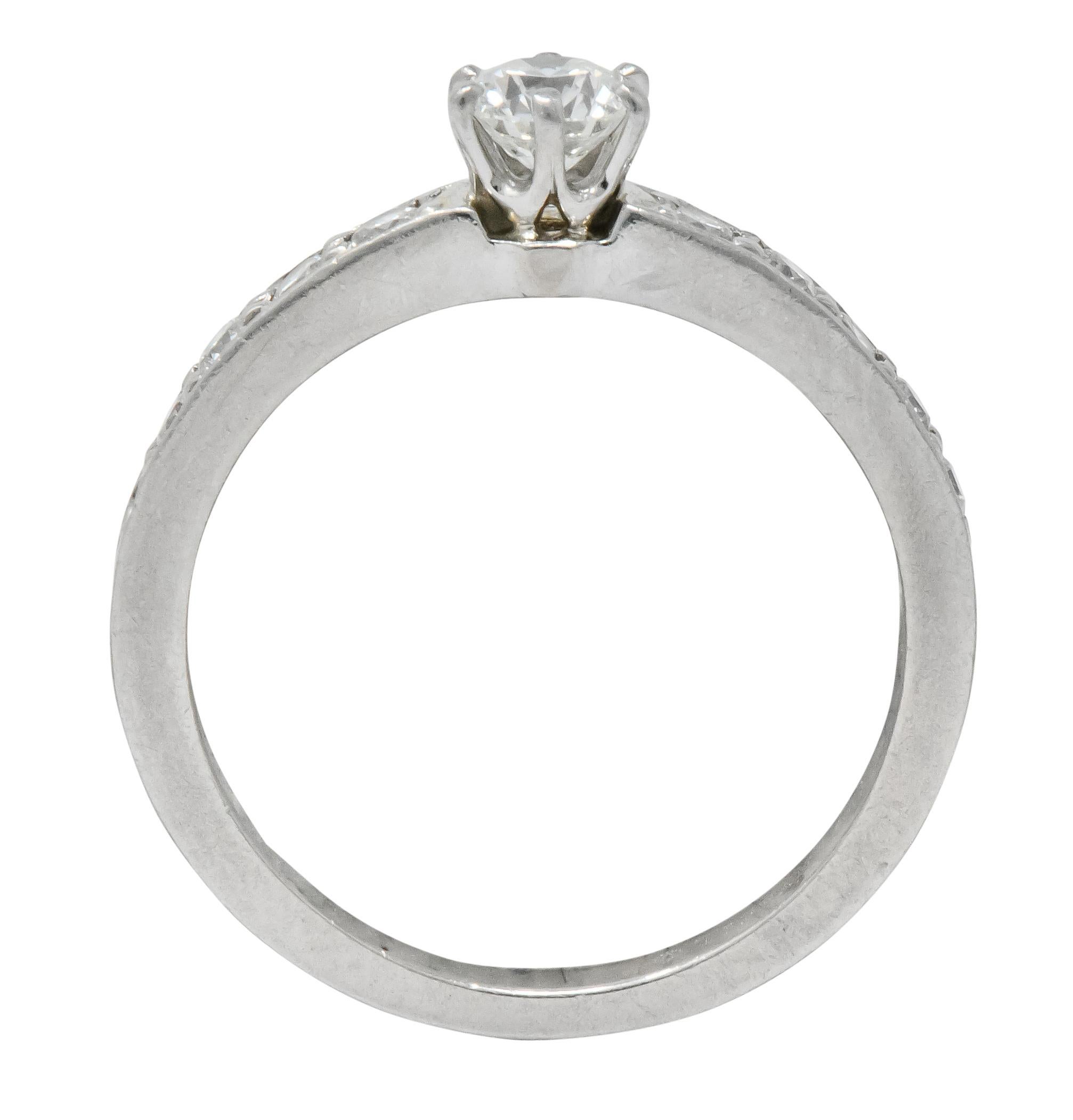 Women's or Men's Tiffany & Co. Contemporary 0.48 Carat Diamond Platinum Engagement Ring