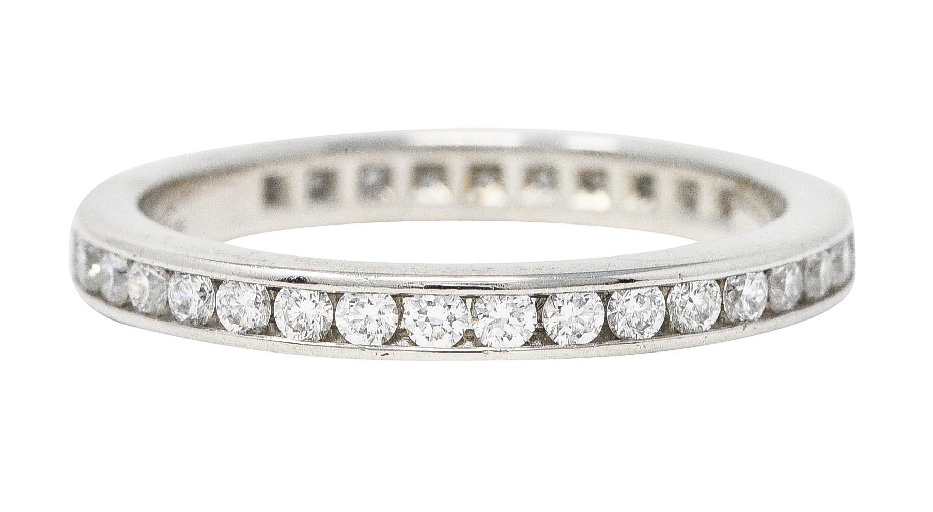 Brilliant Cut Tiffany & Co. Contemporary 0.75 Carat Diamond Platinum Eternity Stacking Ring