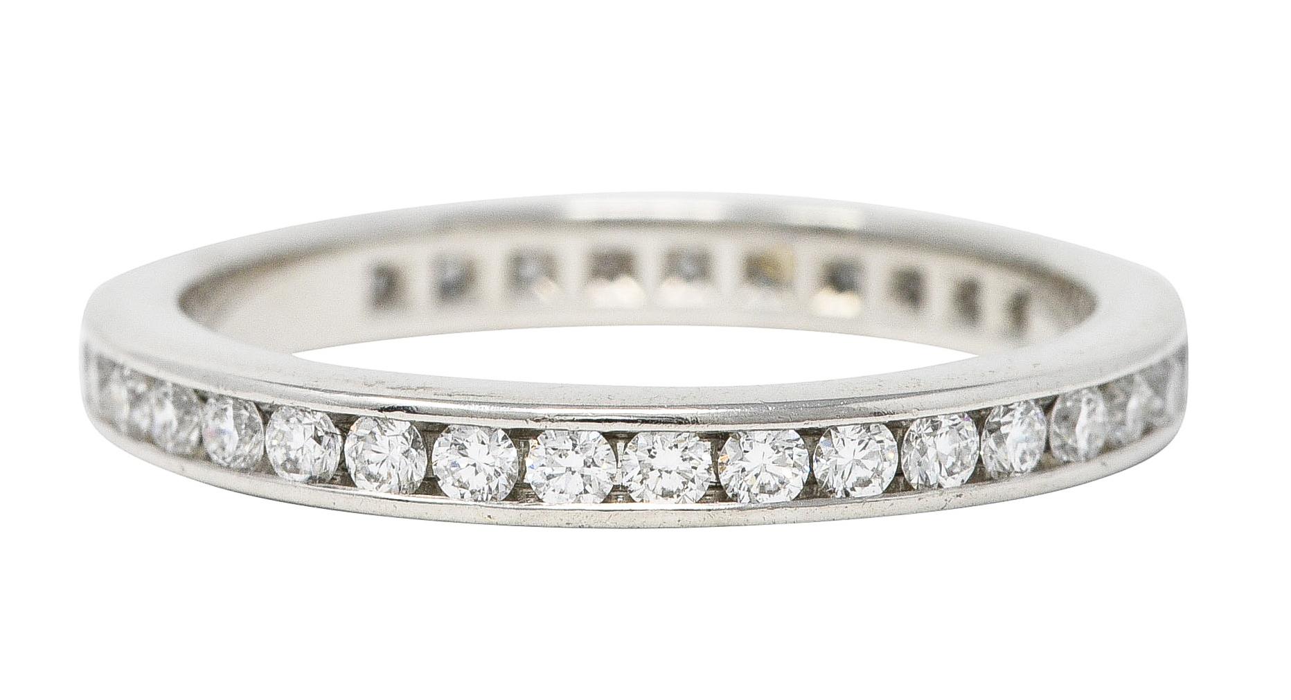 Women's or Men's Tiffany & Co. Contemporary 0.75 Carat Diamond Platinum Eternity Stacking Ring