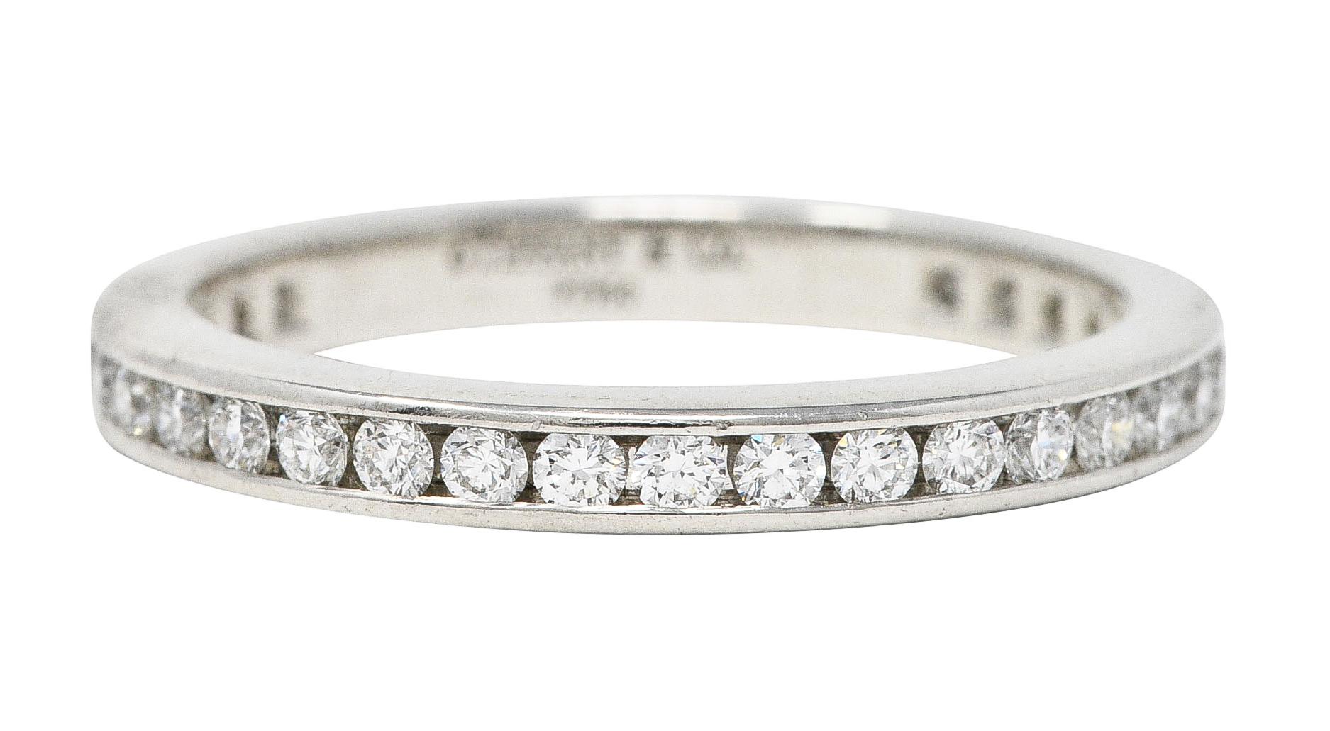 Tiffany & Co. Contemporary 0.75 Carat Diamond Platinum Eternity Stacking Ring 1