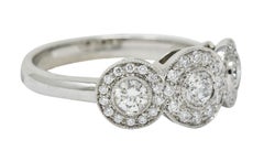 Tiffany & Co. Contemporary 1.00 Carat Diamond Platinum Three-Stone Circlet Ring