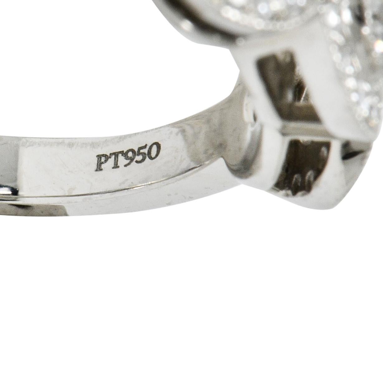 Women's or Men's Tiffany & Co. Contemporary 1.00 Carat Diamond Platinum Three-Stone Circlet Ring