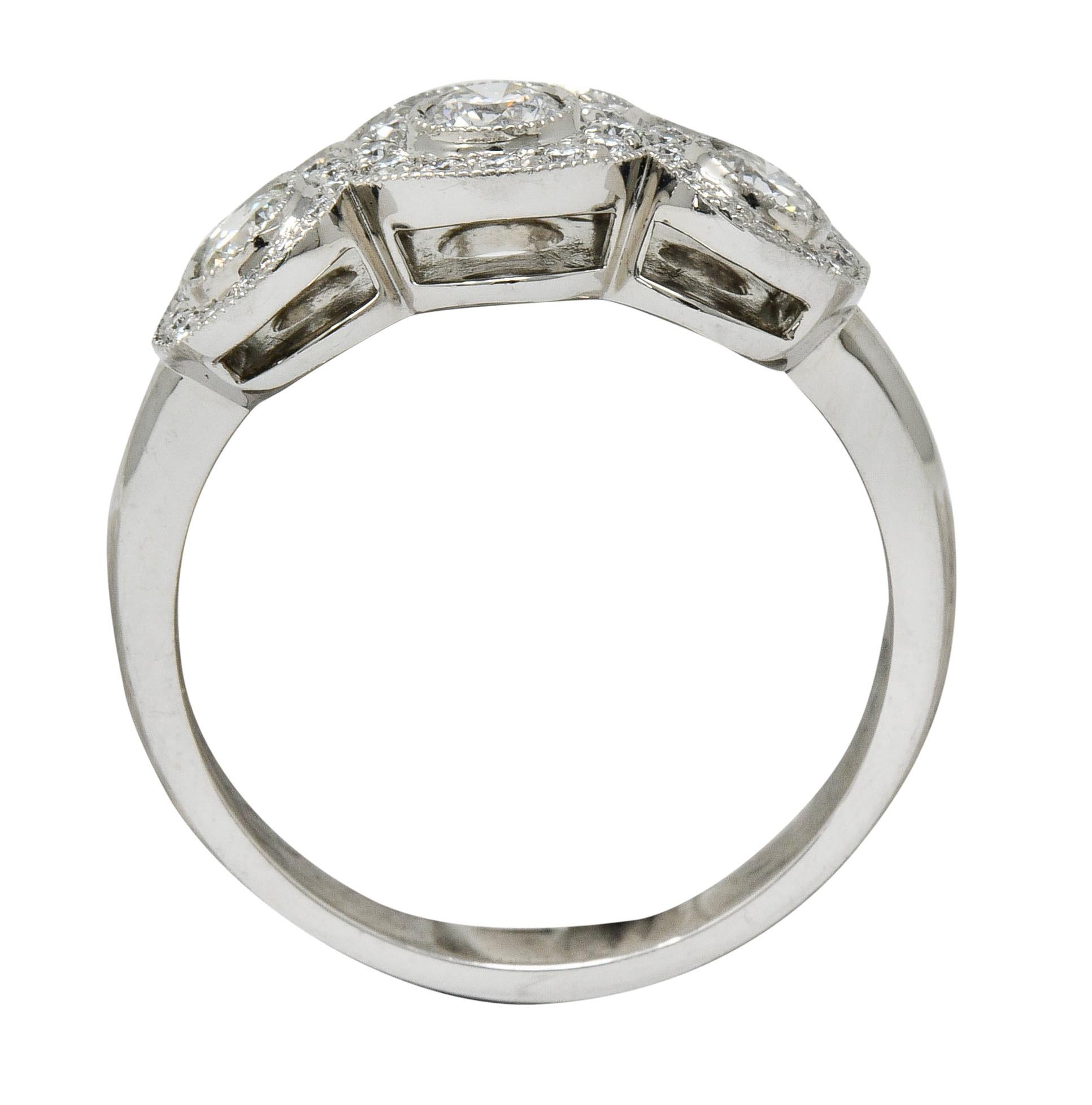 Tiffany & Co. Contemporary 1.00 Carat Diamond Platinum Three-Stone Circlet Ring 1