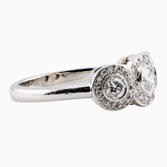 Tiffany & Co. Contemporary 1.00 CTW Diamond Platinum Three Stone Circlet Ring