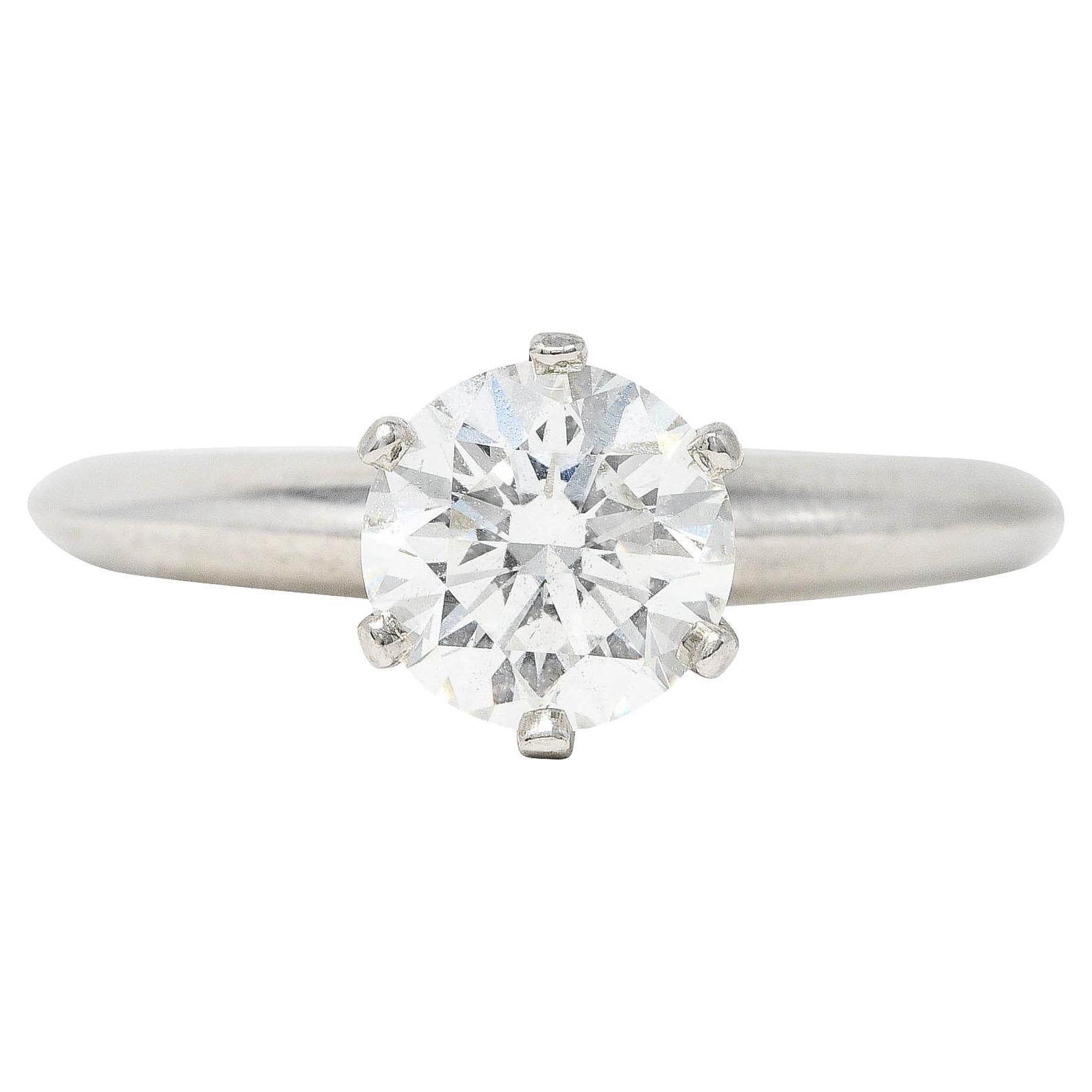 GIA Certified 1.13 Carat Diamond Platinum Engagement Ring For Sale at ...