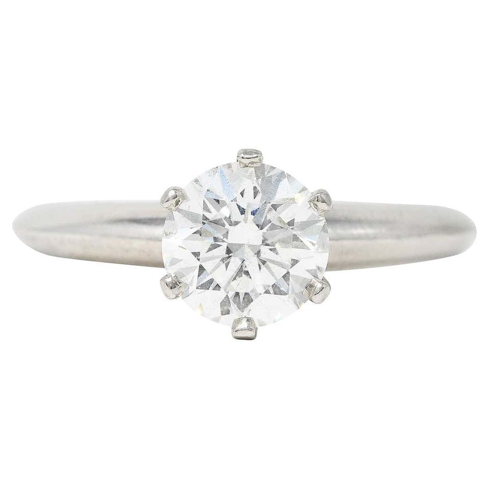 GIA Certified 1.13 Carat Diamond Platinum Engagement Ring For Sale at ...