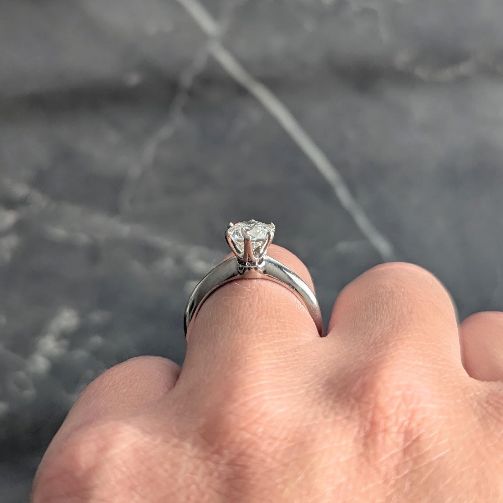 Tiffany & Co. Zeitgenössischer Solitär-Verlobungsring aus Platin mit 1,13 Karat Diamant im Angebot 5